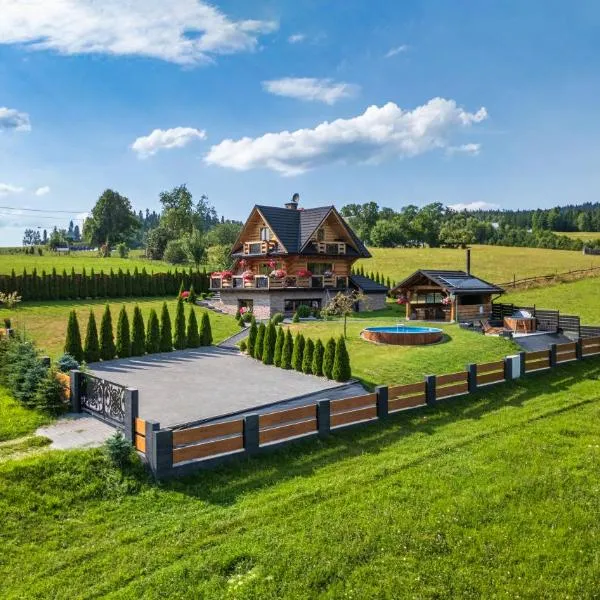 Domek w górach DeLuxe sauna,jacuzzi,basen,hot tub-Nowy Targ blisko Białka ,Zakopane, hotel v destinaci Nowy Targ