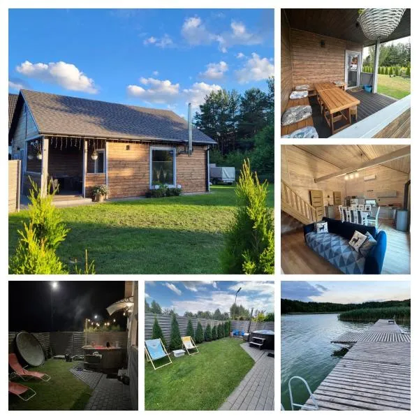 Mazury Dom Oluś nad jeziorem Sasek Wielki z gorącą balia z funkcją jakuzzi, hotell sihtkohas Szczytno