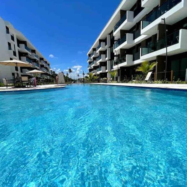 Flat em Muro Alto Porto de Galinhas com Piscina, Ar-condicionado e Cozinha Equipada