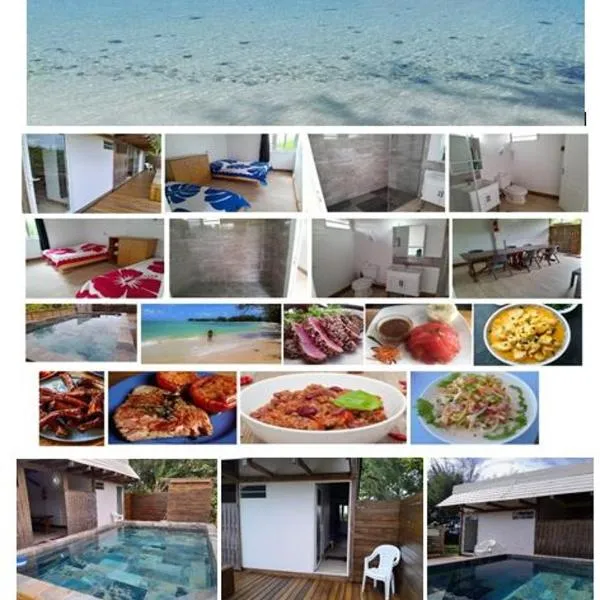 Mara'ai le spot Tubuai, Chambre Triple Deluxe Mahu SDB Privée avec piscine, hotel v Tubuai