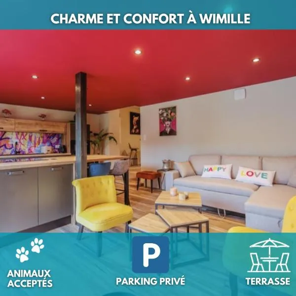 Le Coloré, Apt 90m2, 4 pers, Wimille proche Wimereux, hotel in Wimille