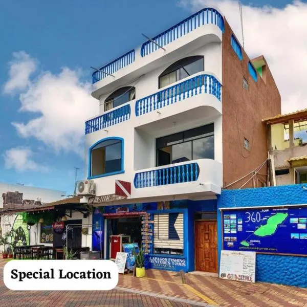 Apartamento en San Cristóbal con 2 habitaciones, 6 camas, sala, comedor, cocina, balcón privado, terraza con vista al mar, lavadora, internet satelital, cerca de bares y restaurantes - Sol y Mar, Galápagos Home, khách sạn ở Puerto Baquerizo Moreno