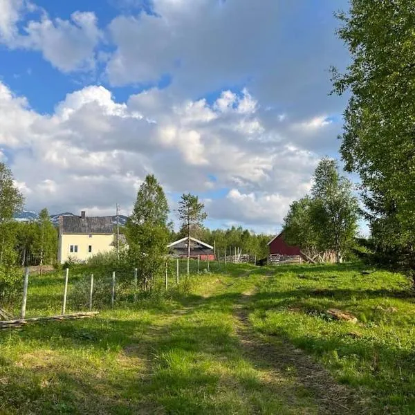 Nydelig småbruk med hus og fjøs og badstu, hotel in Gratangen
