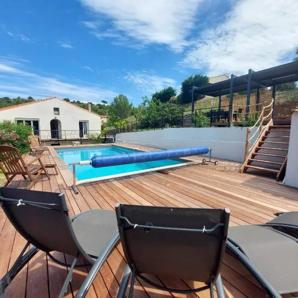 Villa au calme, tout confort clim piscine wifi 7 personnes, hótel í Caunes-Minervois