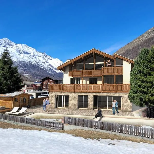 Chalet Wiesengrund ENZIAN ALPENROSE, hótel í Saas-Almagell