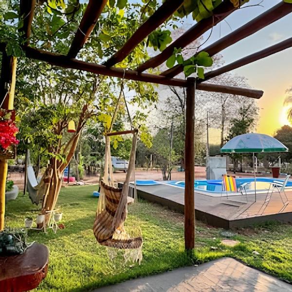 Rancho com piscina e vista para o Paxixi