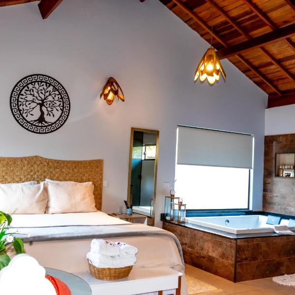Chalé Canto do Galo 1 - Hidro da Jacuzzi, Lareira Ecológica, Cozinha Completa, Wi-Fi 80mbps, próximo a comércio local e relaxando ao som do riacho - Foto 2