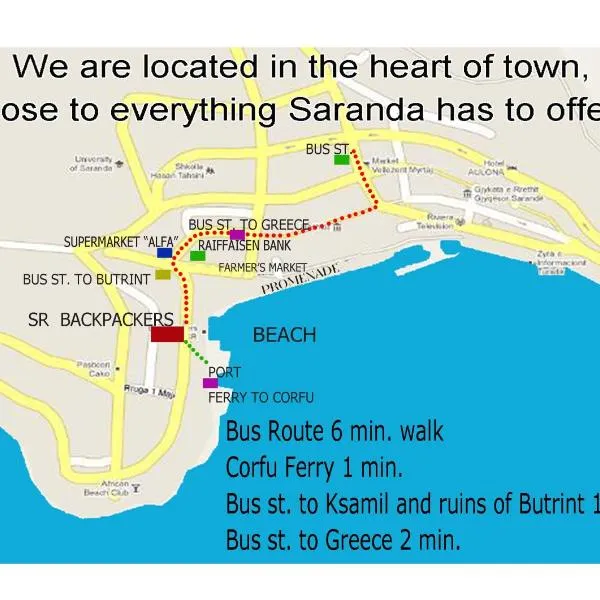 Saranda Backpackers, hotel a Sarandë