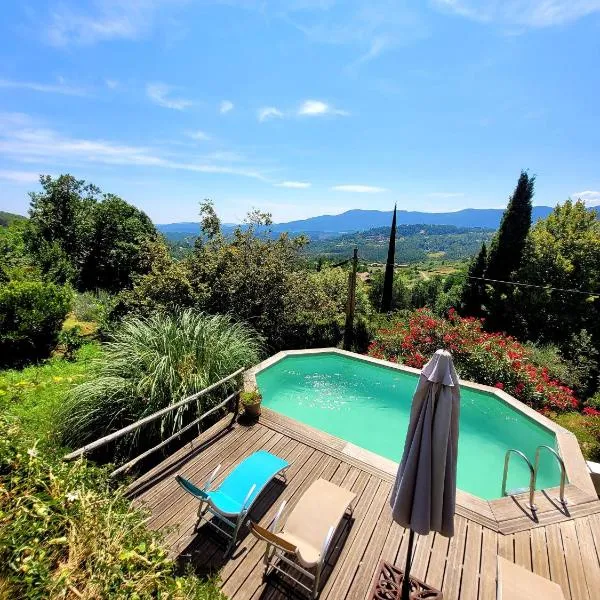 Maison Cévenole avec vue panoramique, hotel en Payzac