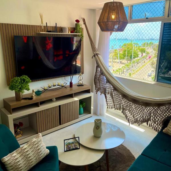 Apartamento alto padrão moderno frente a praia com 2 quartos melhor localização beira mar