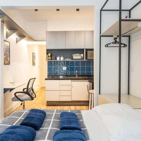 Estudio moderno e confortável a 250m da praia e metro - Foto 4