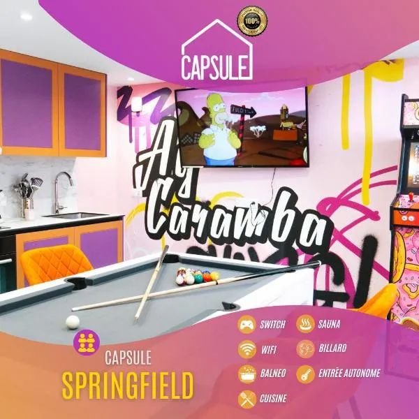 Capsule Springfield - Balnéo -Sauna - Billard, hotel v destinaci Douai