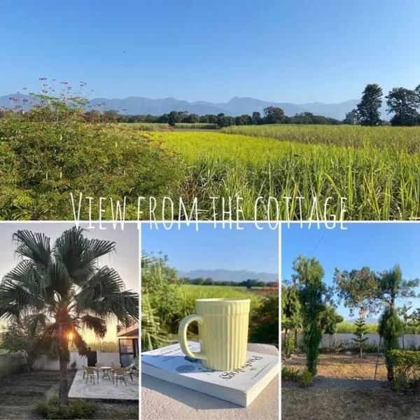 The Bougainvillea cottage farmstay near Dehradun , 2 bedroom private cottage next to fields and orchards with hill views, hotel in Dehradun