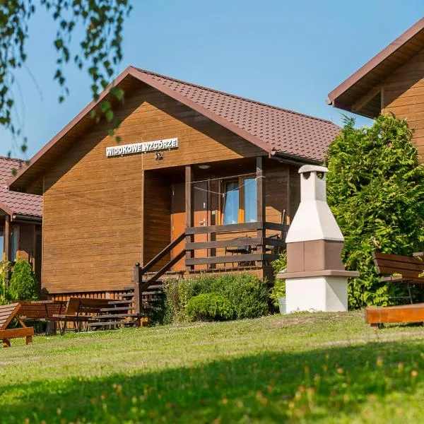 "Widokowe Wzgórze"domki z widokiem na jezioro w Polańczyku z klimatyzacją: Polańczyk şehrinde bir otel