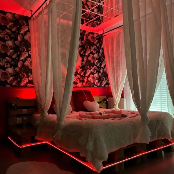 Romantisme et glamour 2 avec spa , clim et jardin, hotel en Dijon