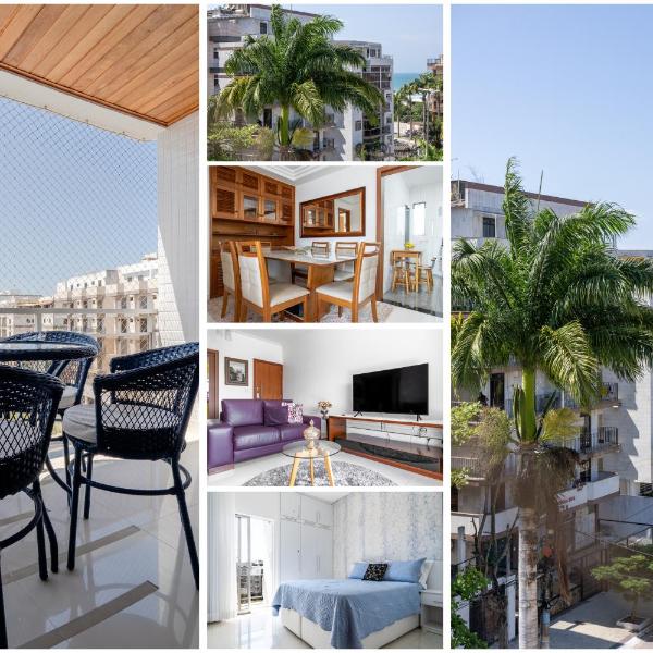 3Qts a 200m da PRAIA DO FORTE com GARAGEM, Varandas e Wi-fi