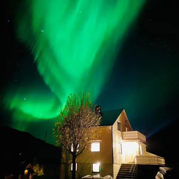 Enebolig med Eventyrlig beliggenhet like ved sjøen i Lofoten, hotel in Sund