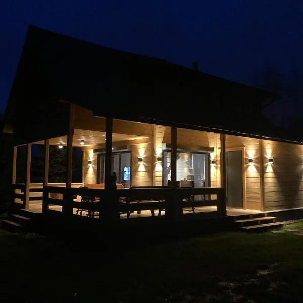 Domek drewniany nad stawem z sauną i jakuzzi, hotel v destinácii Międzyborów