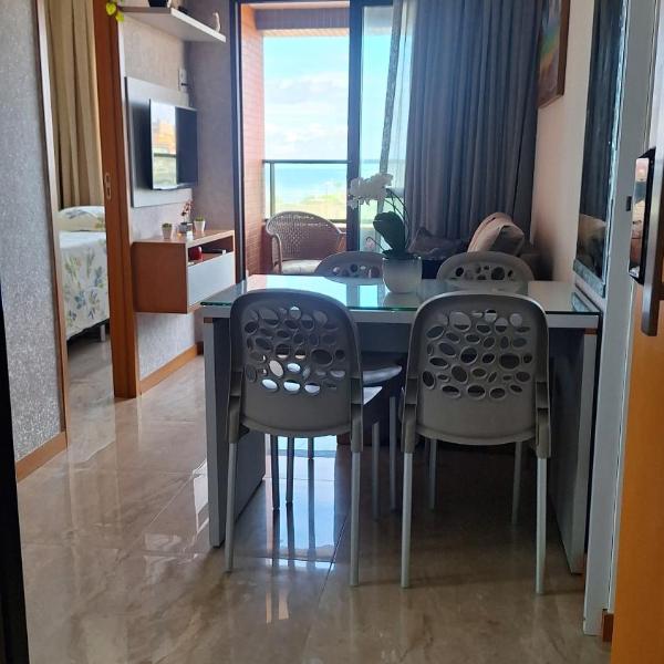 Apartamento Quarto e Sala, varanda, vista mar com infraestrutura
