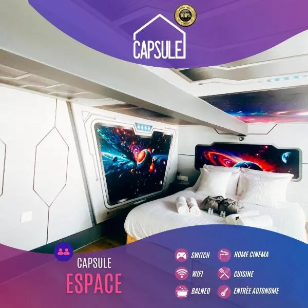 Capsule Espace-Jacuzzi-Cinema-Nintendo switch, hotel in Roubaix