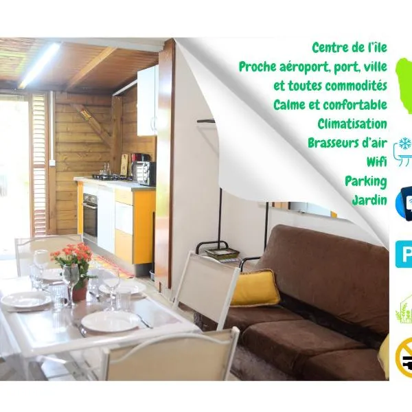 L'Escapade Antillaise, T2 calme, proche de tout, jardin, hotel v destinaci Baie-Mahault