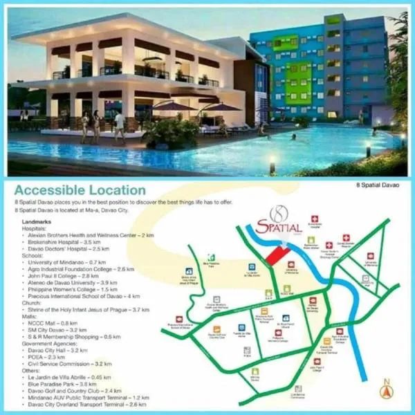 2bdr condo rental furnished, w parking wifi free use pool, hotel v destinaci Davao
