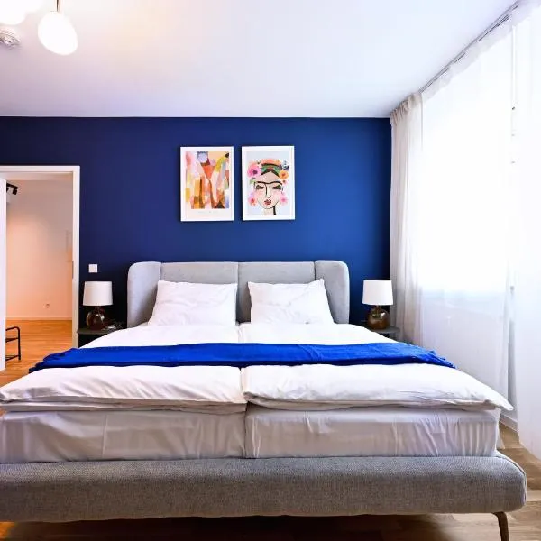 Rosengarten Apartments Fürth, Moderne Serviced Apartments in Citylage, ganze Ferienwohnung 50 m2, nahe Nürnberg, Metro, Sauna, Frühstück & Parkplatz, hotel em Fürth