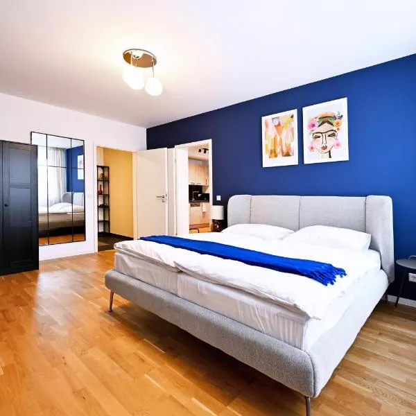 Rosengarten Apartments Fürth, Moderne Serviced Apartments in Citylage, ganze Ferienwohnung 50 m2, nahe Nürnberg, Metro, Sauna, Frühstück & Parkplatz, hotel em Fürth