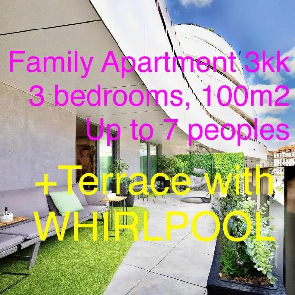 DH Family and Whirlpool Apartment 3kk - Videnska 2, hotell sihtkohas Brno