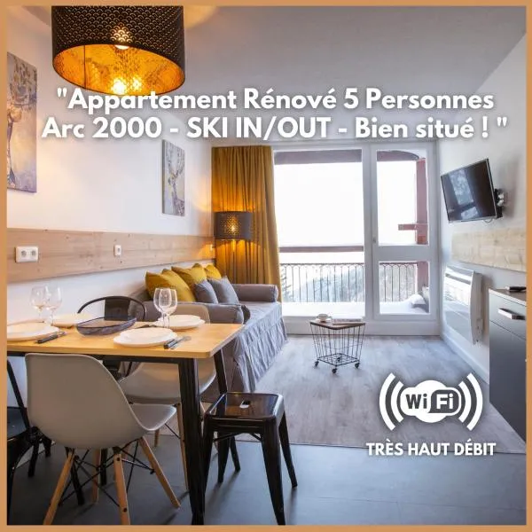 Appartement Arc 2000 Rénové 5 personnes Paradiski, hótel í Arc 2000