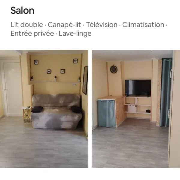 T1 28m2 en RDC avec jardin et piscine, hotel in Cabestany