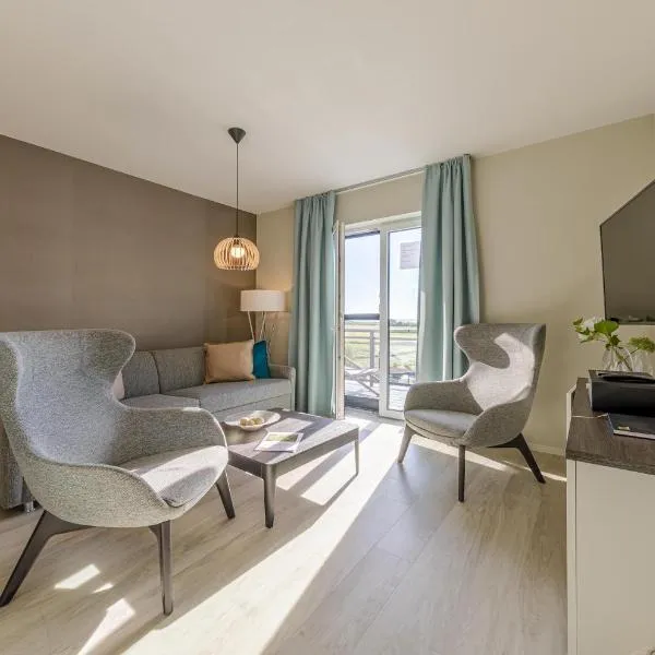 5 Sterne Apartment Boddenoase mit Ostseeblick、ヴストロのホテル