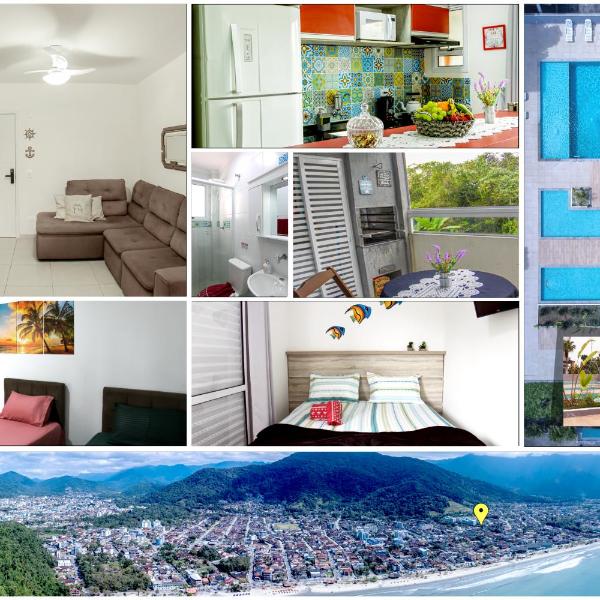 Aptº TOP 2 Quartos com Varanda, 400 m da Praia, em Condomínio com Piscinas, Sala, Smart TV, Sofá Cama, com 2 Banheiros, Cozinha Planejada Completa, Wi-Fi 200 mbps, Ares-condicionados, Churrasqueira, Máquina de Lavar e Tanque, Estacionamento, Portaria 24 h
