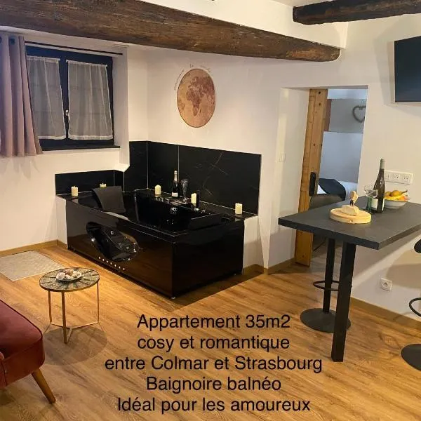 Au Refuge des amoureux avec baignoire Balnéo 2 personnes, hotel v destinaci Sélestat