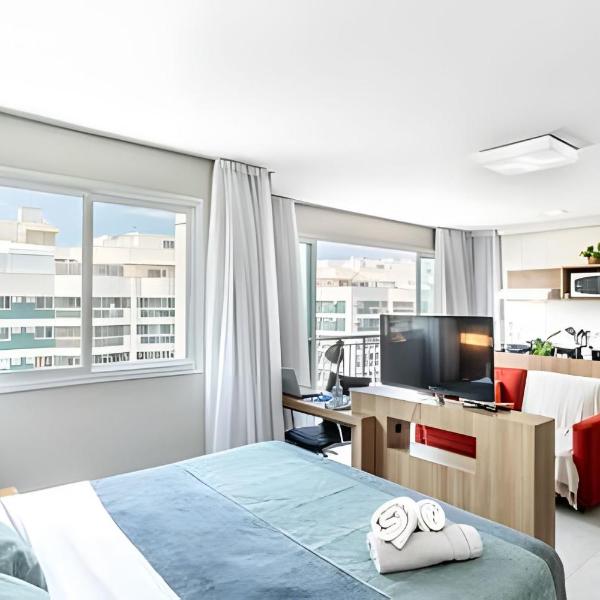 Flat Verano Stay Excelência em atendimento wifi fibra smart roku tv vaga veicular sob consulta e reserva vista e sol da manha - Foto 2