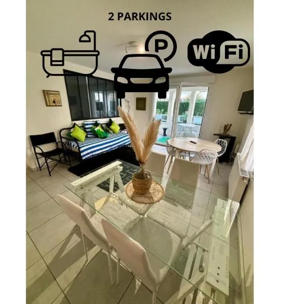 3 chambres, métro tram à 50 m, parking privé !, hotel em Vaulx-en-Velin
