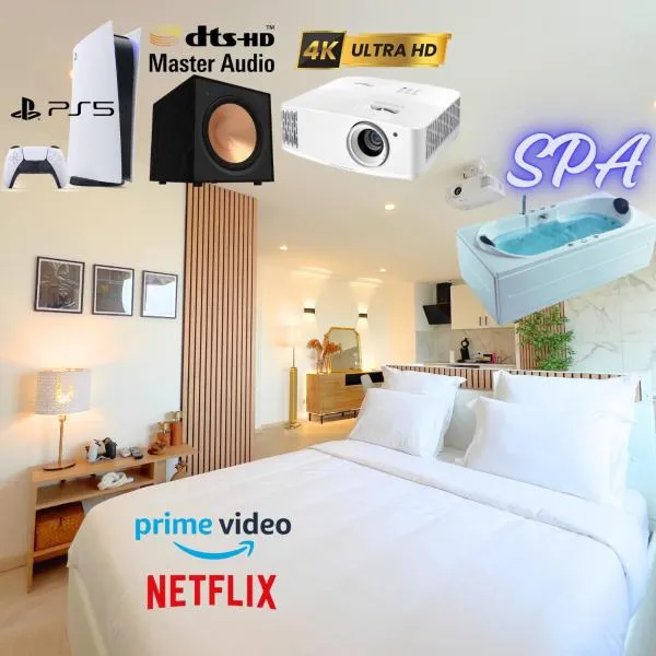 PS5, Cinéma & Jacuzzi - Skyline Luxe, hotel in Saint-Étienne