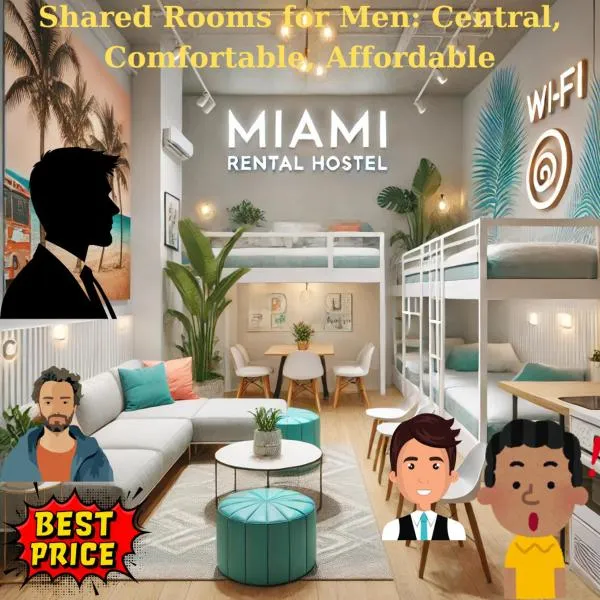 203 Miami Shared Rooms for Men Central Comfortable, Affordable, hotel v Miami