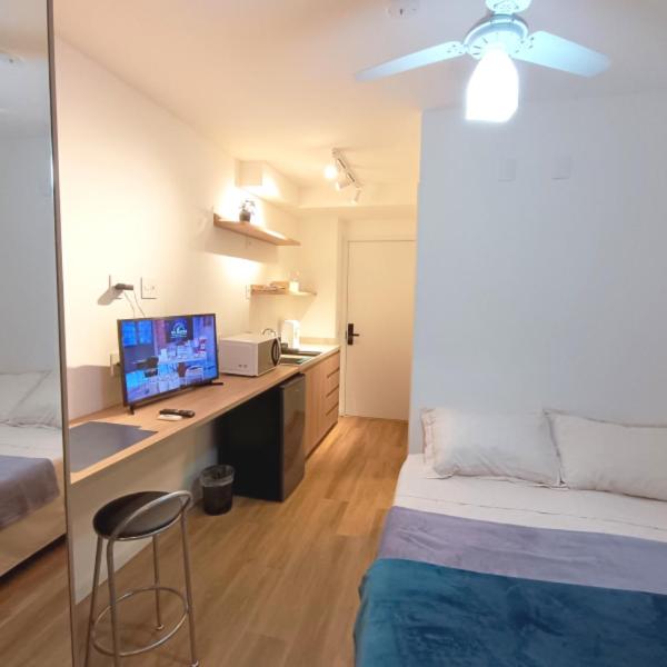 Studio Metrô Paraíso ou Ana Rosa com Piscina, Academia e Cowork até 3 pessoas com Maleiro e Sala de Espera