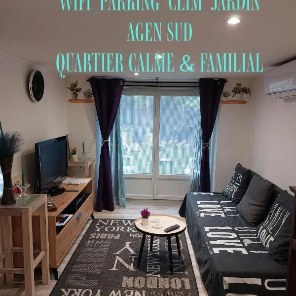 Douce Escale - Agen sud, T2, RDJ, clim réversible, proche ENAP, Hotel in Agen