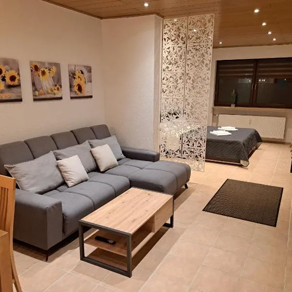 Sonnen 1 - Erdgeschoss-Wohnung mit Arbeitszimmer und Parkplatz, hotel in Bexbach