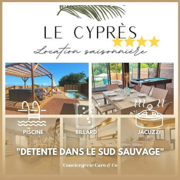 Villa Le Cyprès classée 4 Etoiles billard, piscine et jacuzzi, khách sạn ở Saint-Joseph