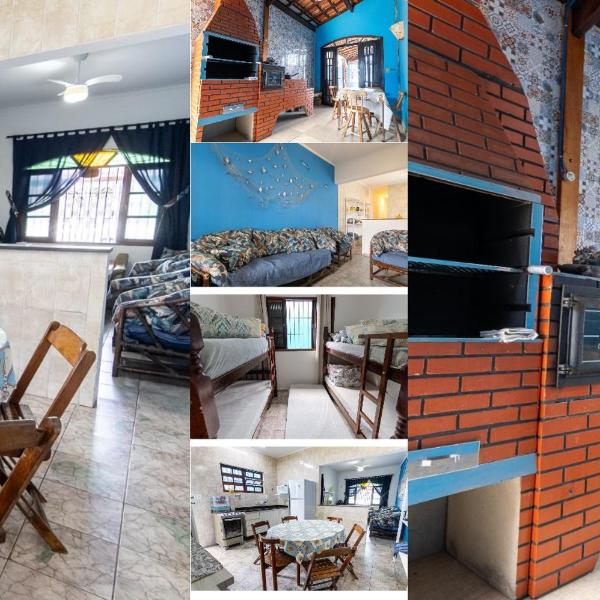 Casa azul, 2 quadras praia-wifi-garagem -churrasqueira e fogão a lenha - Aceita Caes -Caiçara-Praia Grande