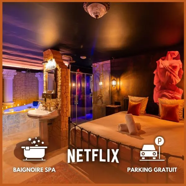 La Suite de Vénus - Chambre à thème Love Room Jacuzzi et Pièce Secrète - Évasion pour deux, hotel v destinaci Schirrhein