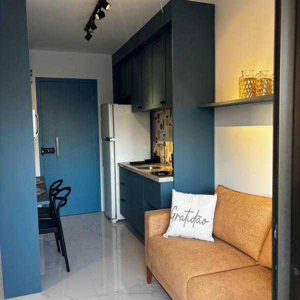 Apartamento quarto e sala vista mar