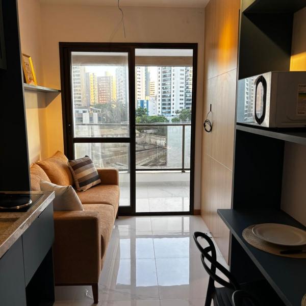 Apartamento quarto e sala vista mar