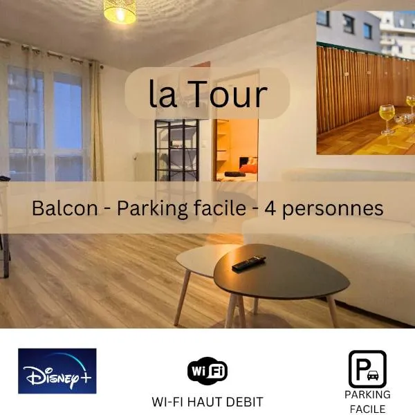 La Tour - Tout confort - Hypercentre - Balcon #SirDest, hotel v destinácii Franconville