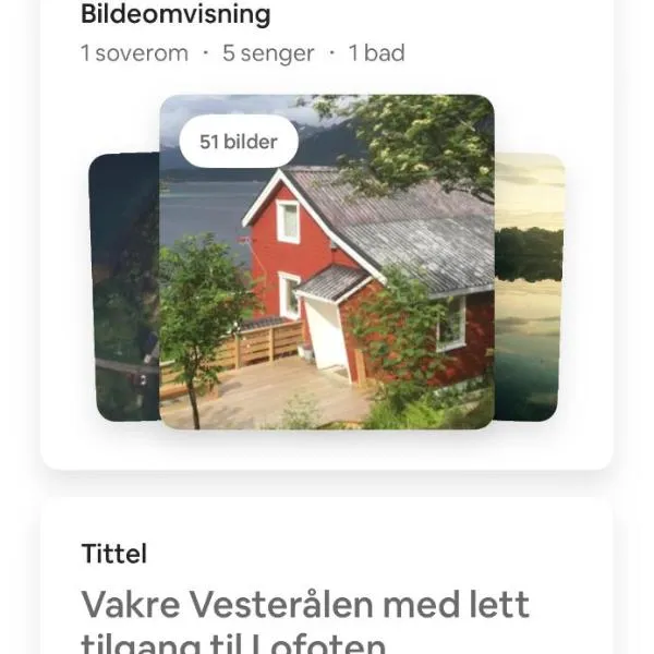 Hanøya- Vesterålen, hotel in Myrland