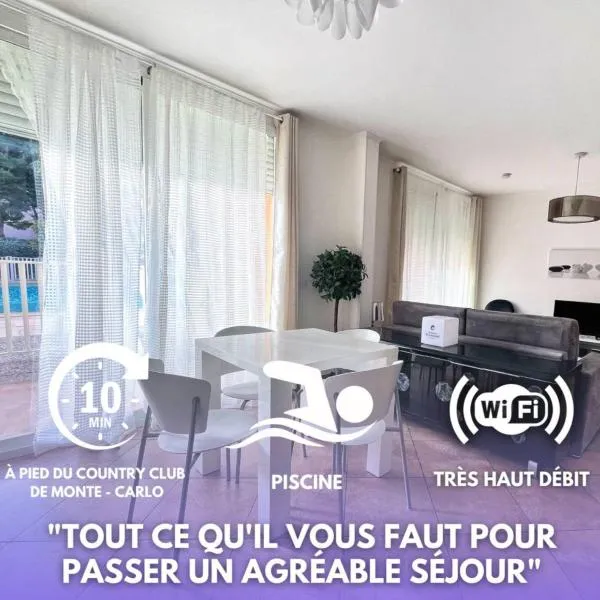 Direct Monaco 2 Pièces devant piscine, hotel in Beausoleil