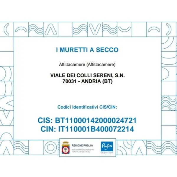 I MURETTI A SECCO B&B, hotel v destinaci Castel del Monte